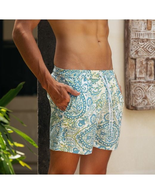 Mihara Blue Swim Trunks for men