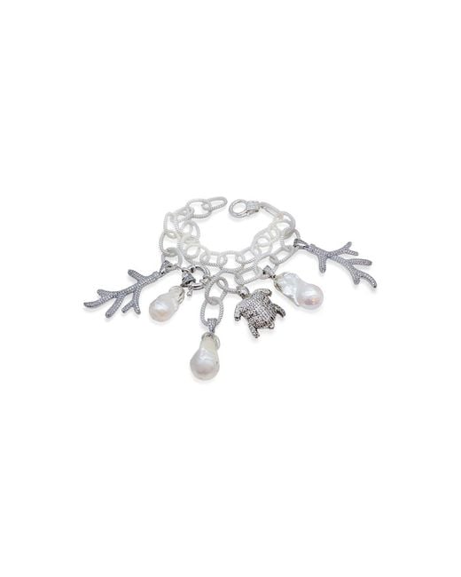 Bayemeyc Metallic Temis Baroque Pearl Bracelet