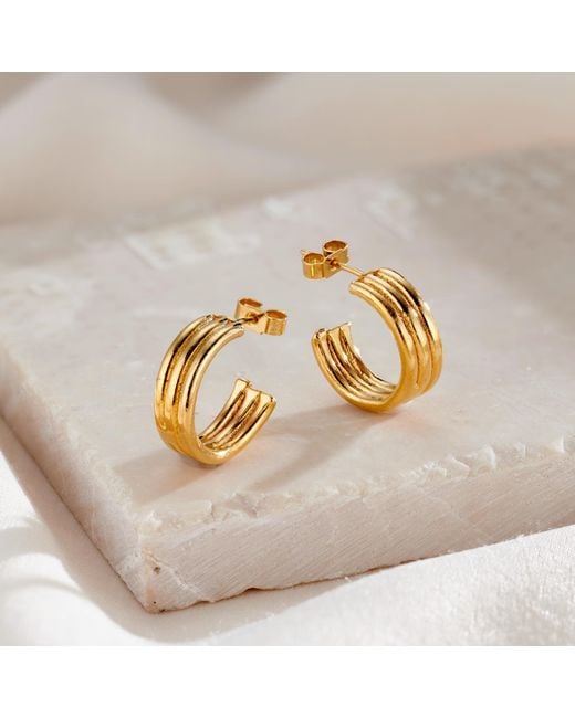 Posh Totty Designs Metallic Column Hoop Earrings