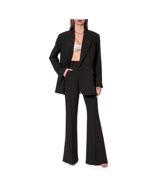 AGGI by HALEWSKI Black Camilla Neutral Flared Trousers -Long