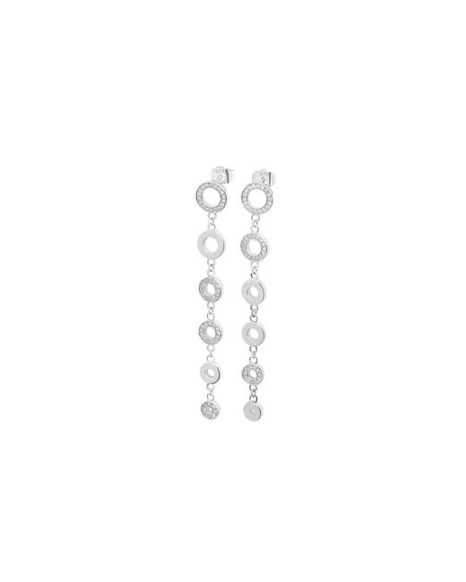 Lucy Quartermaine White Art Deco Halo Drop Earrings