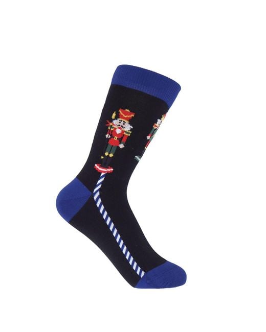 Peper Harow - Made in England Blue Frosty Christmas Socks Three Pack