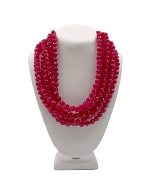 Fairchild Baldwin Red Helena Fuchsia Necklace