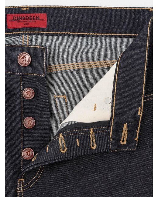 Din & Deen Blue Slim Fit Selvedge Denim Jeans Katana Collection for men