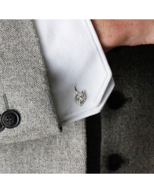 Lee Renee Metallic Wolf Cufflinks – for men
