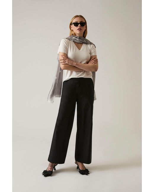 James Lakeland Black Cotton Trousers