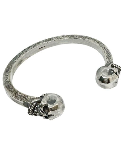 Tg-Jewellery by Tamara Gervasio Metallic Solid Rigid Skull Sterling Bangle One Of A Kind for men