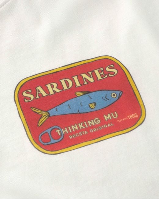 Thinking Mu White Aaron Sardines T-Shirt for men