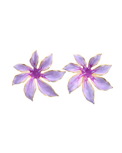 The Pink Reef Purple Tropic Earring In Mauve