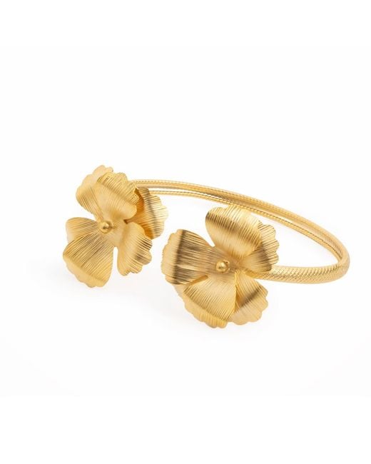 Meraki by Rashmi Bajaj Metallic Petite Buttercup Plated Cuff Bracelet