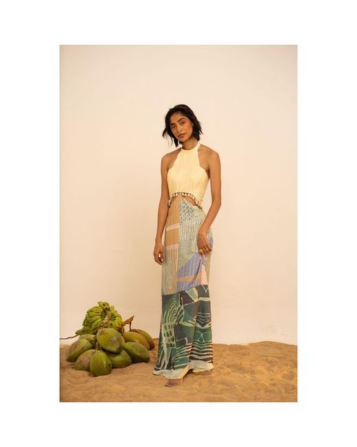 Tega Collective Metallic Samudram Reef Two Piece Gown