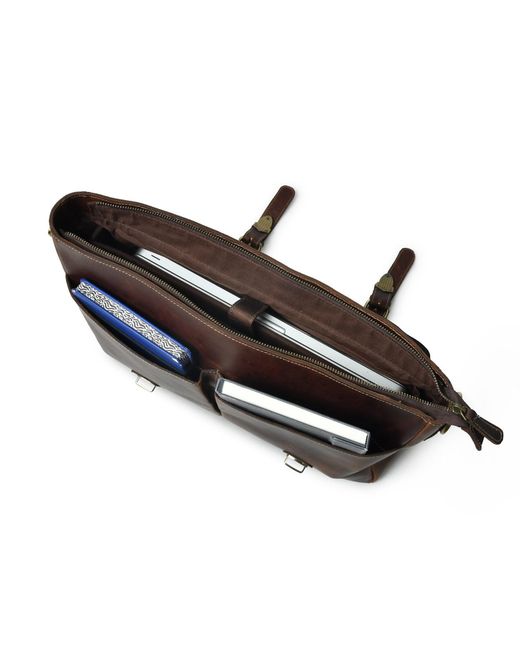 Dötch Leather Brown Abai Leather Messenger Laptop Bag for men