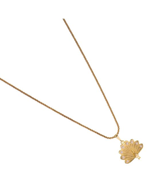 Ebru Jewelry Metallic Celestial Feather Enamel Necklace