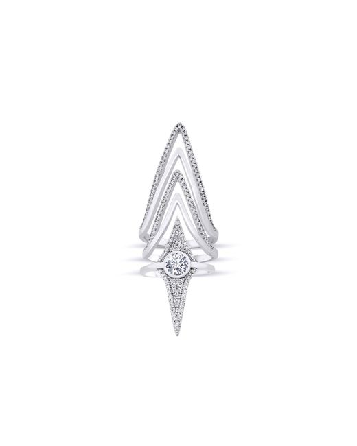 Najiba White Trinova Three Piece Ring Set