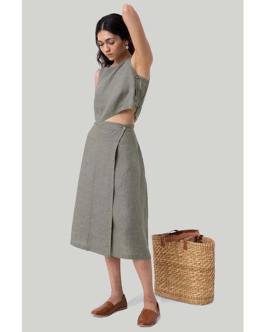 REISTOR Gray Dark Boxy Crop Hemp Top