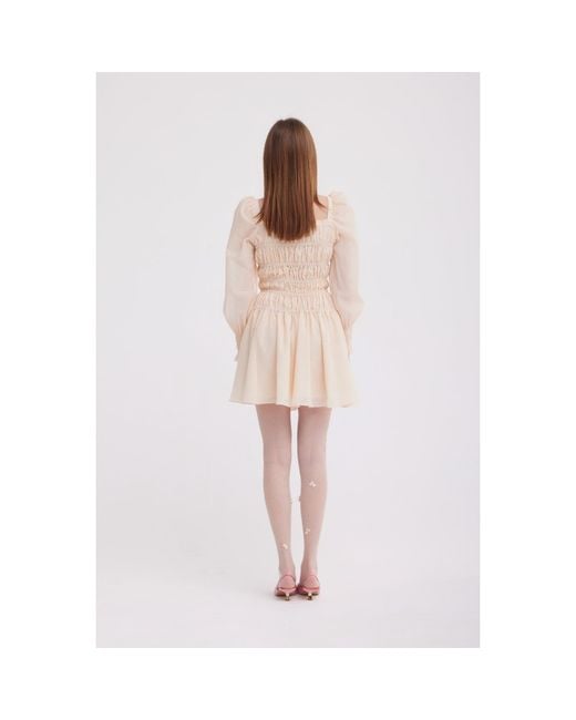 Georgette Natural Neutrals Celeste Soft Mini Dress