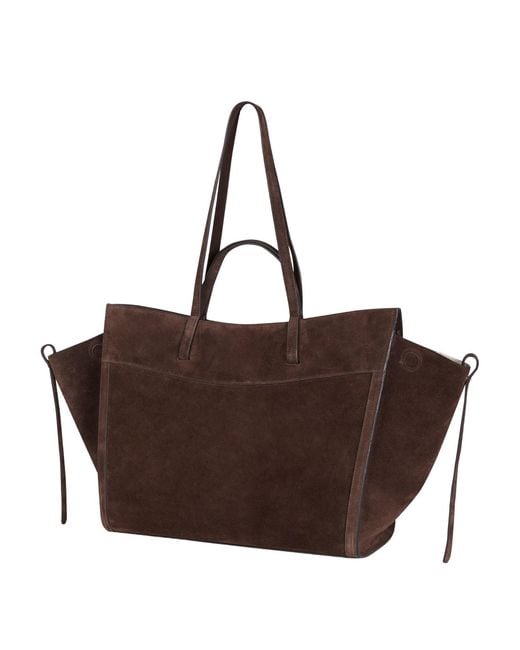 Saonara Brand Brown Shopping Bag Chocolat Suede