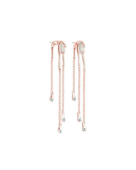 Lucy Quartermaine Pink Pearl Drop Earrings With Swarovski Crystals