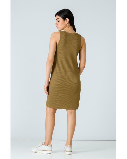 Conquista Natural Above-Knee Relaxed Tencel Jacquard Dress