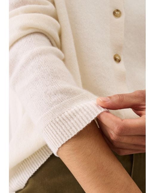 Loop Cashmere White Featherweight Cardigan