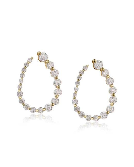 Lioness by Tf Metallic Luma Hoops Earrings Vermeil, Moissanite