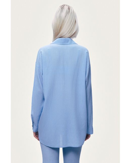 Nocturne Blue Bustier-Detail Shirt