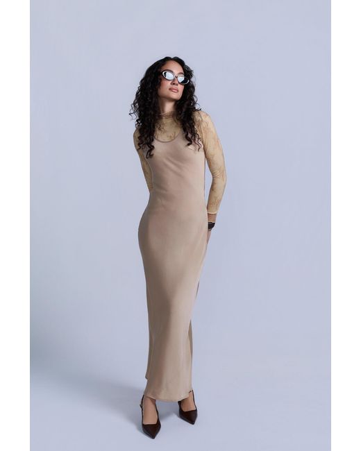 Rave on Trend Natural Neutrals Slip Jumper Dress