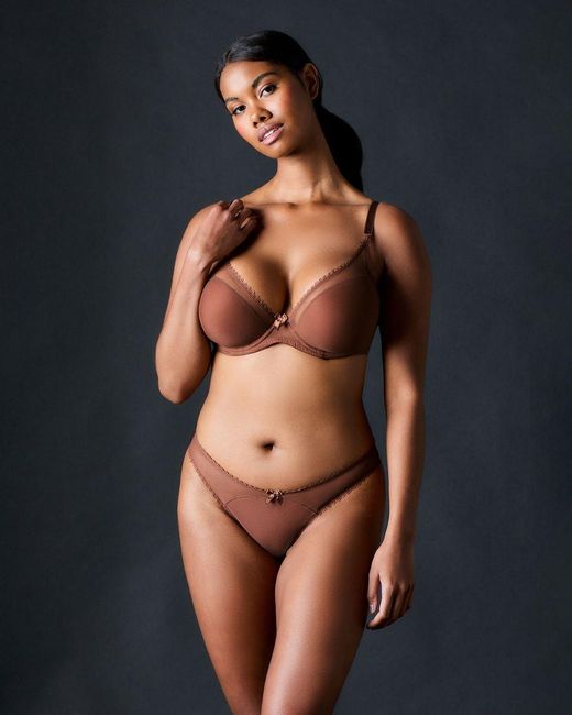 Journelle Brown Neutrals Victoire Plunge Bra Cannelle
