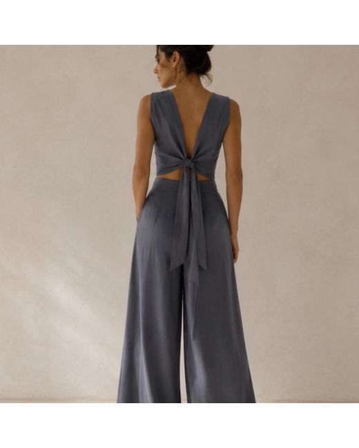 Ceva Cu Dichis Gray High Waist Trousers