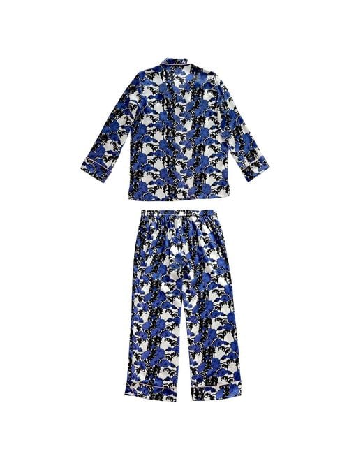 Emma Wallace Blue Papaver Pyjama Set