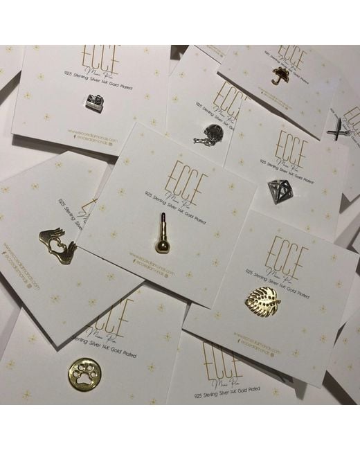 Ecce | Artisan Diamonds White 925K Sterling Lipstick Mini Pin