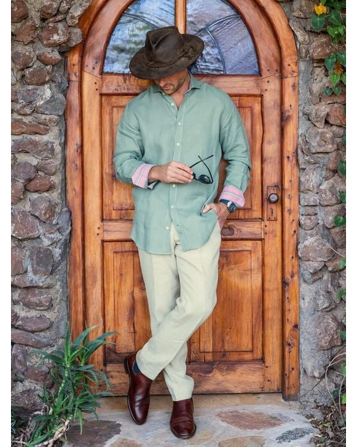 Koy Clothing Green Sage Linen Shirt for men