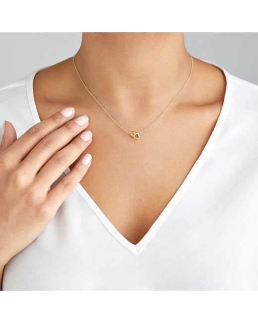 Lily & Roo Metallic Solid Interlinking Two Ring Necklace