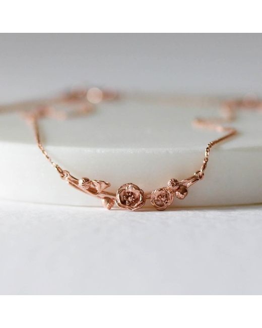 Lee Renee Metallic Poppy & Poppy Seedpod Necklace