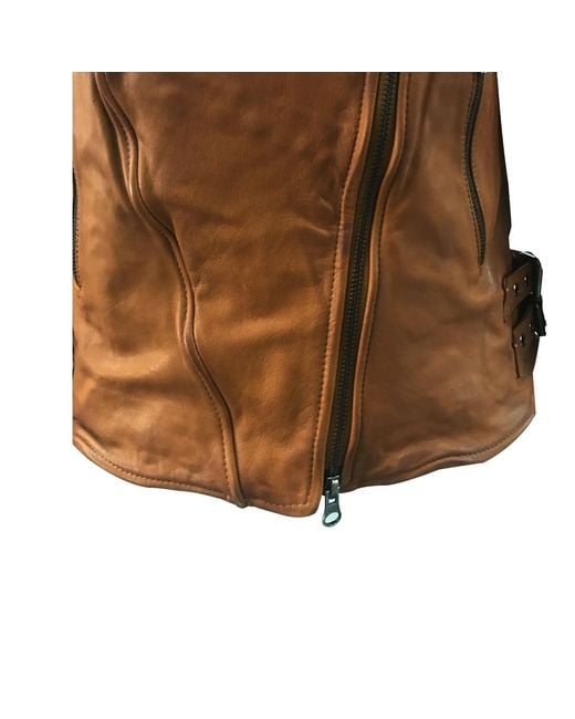 Zasta Studio Brown Rusty Nail Biker Leather Jacket