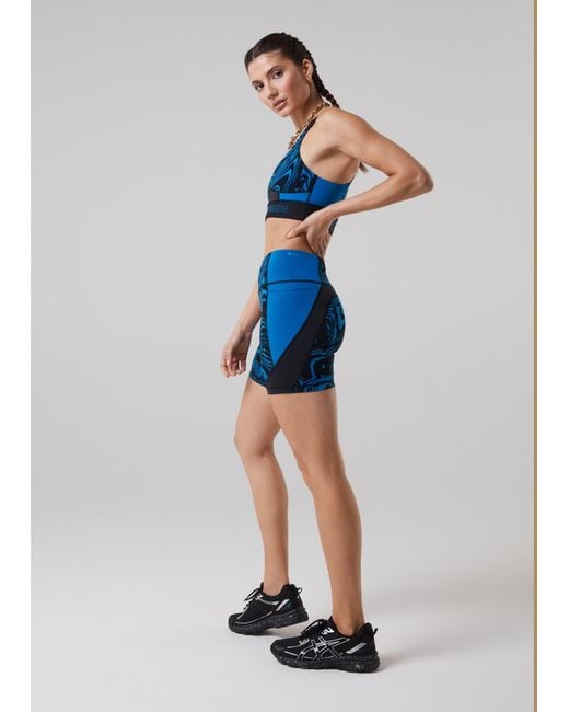 VIEREN Blue Prowess Print Block Shorts