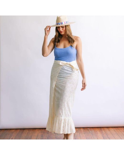 SUNSHINE TIENDA Natural Ivory Eyelet Vienna Sarong