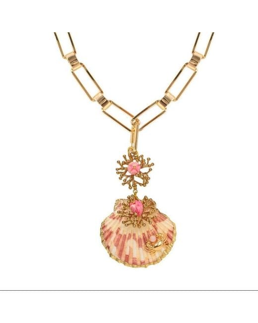 Pats Jewelry Metallic Scallop Necklace