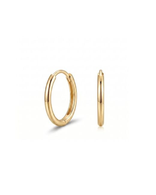 Spero London Metallic Sterling Oval Small Hoop Earring