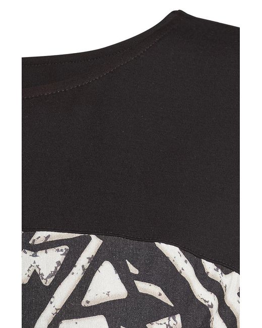 Conquista Black Straight Dress With Print Detail