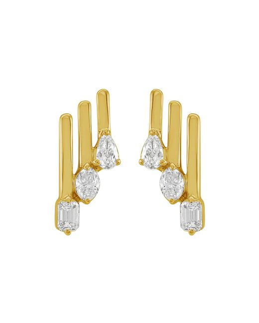 Artisan Metallic Mixed Shape Diamond Bar Earrings