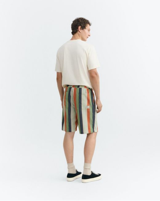 Thinking Mu White Striped Bermuda Shorts Gasper for men