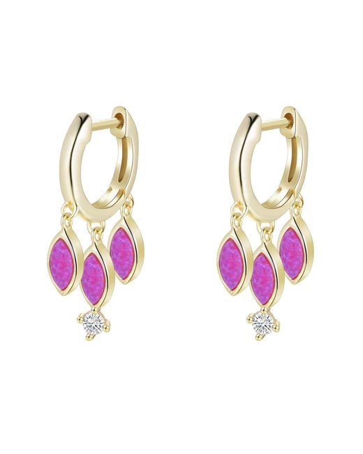 KAMARIA Metallic Opal Boho Shaker Huggie Earrings