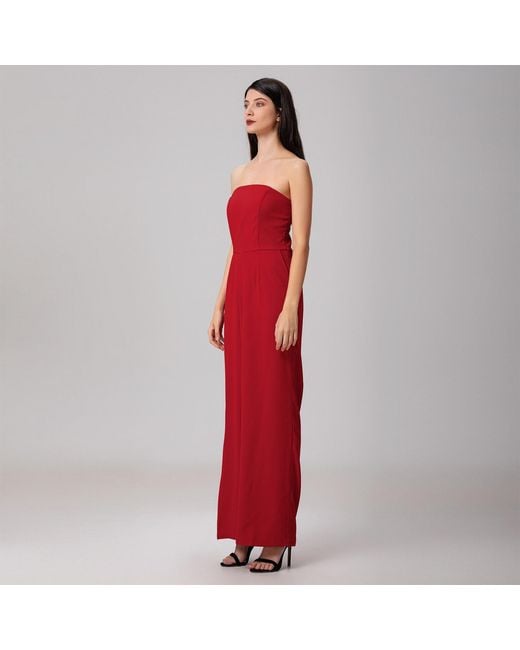 Smart and Joy Red Minimalist Bustier Jumpsuit