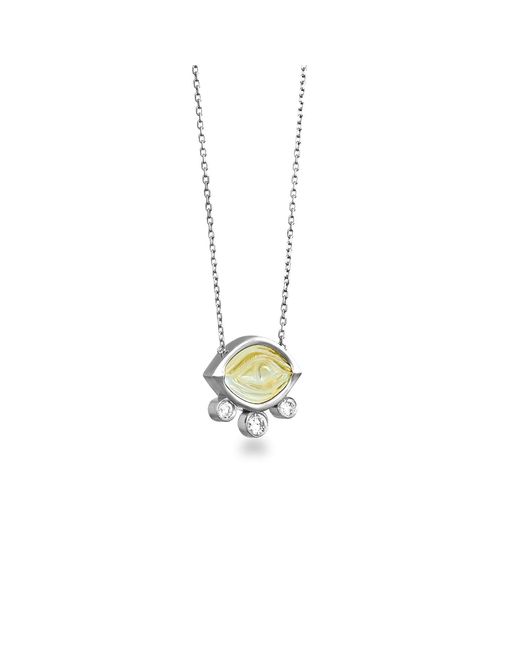 Myrto Katramadou Jewellery Metallic Aegean Eye – Citrine Mini Necklace