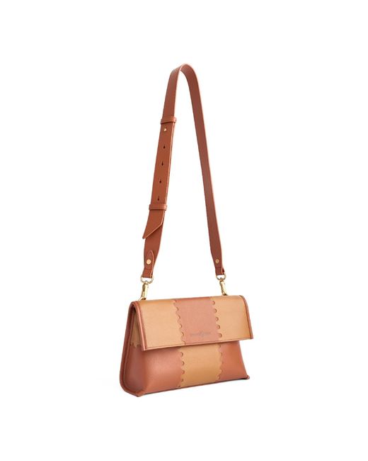 Orange Cube White Square Stitch Messenger Bag