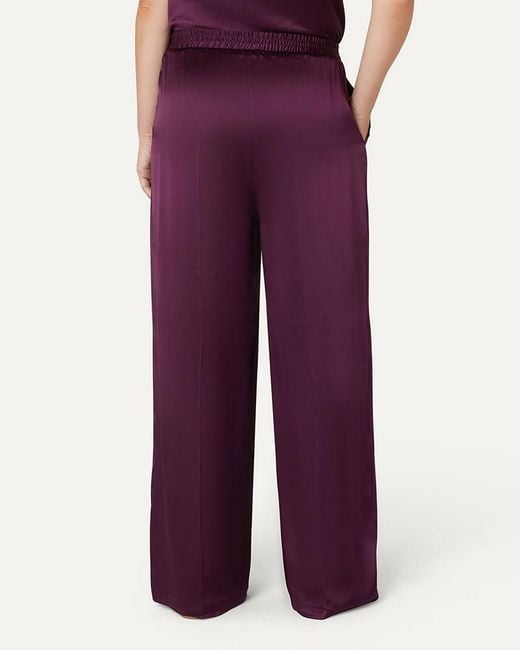 The Summer Edit Purple Lexi Sports Luxe Silk Trousers
