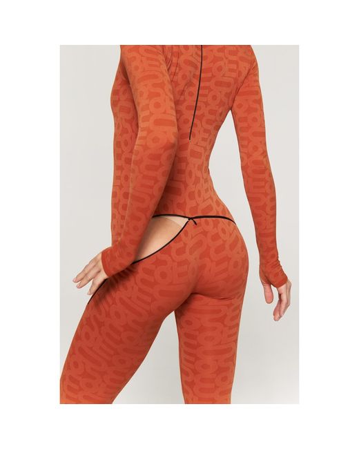 Monosuit Red Summer Turtleneck Bodysuit Long Sleeve Full Eco Back Zip