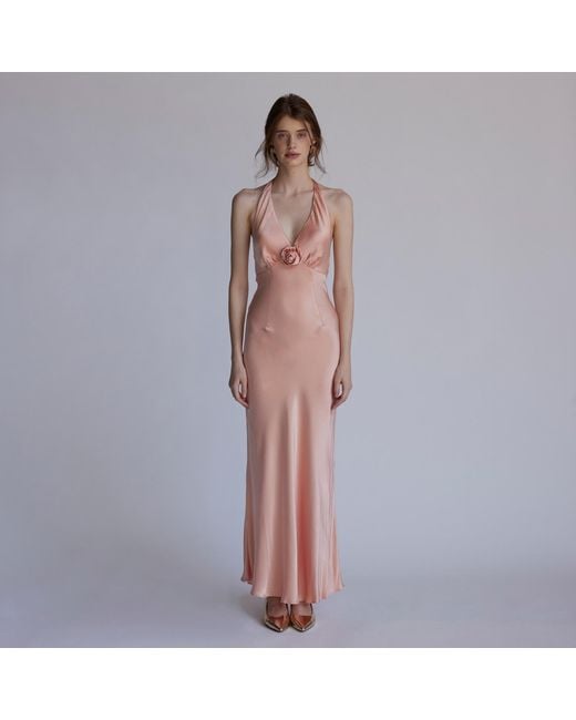 Belsize25 Pink Rosa Series – Coral Dress With Handmade Rose Detail