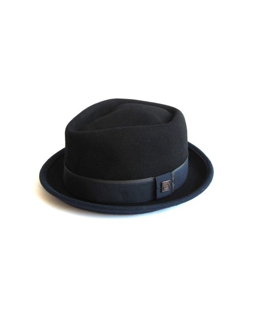Dasmarca Hats Blue Edward Two Tone Wool Felt Winter Porkpie Hat for men